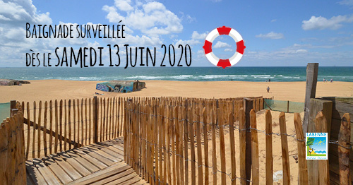 Info Baignade surveillée plage de LABENNE / Saison estivale 2020