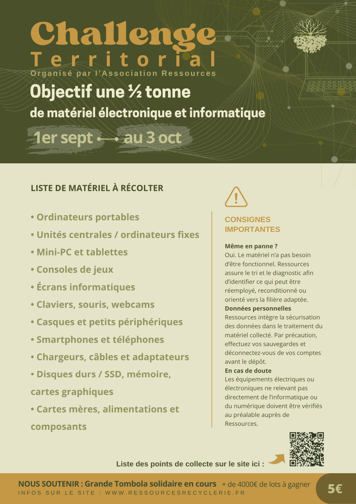 Liste matériels récoltés Challenge Territorial