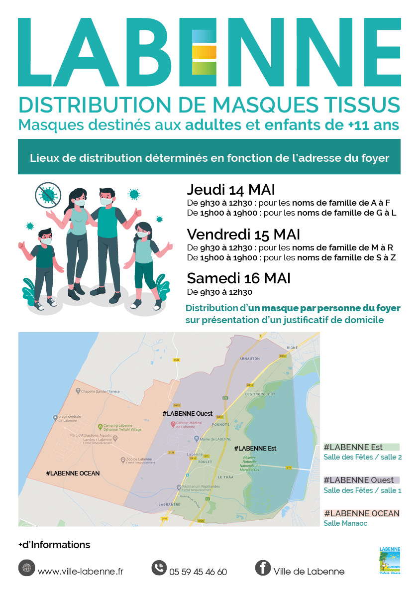 affiche distribution masques commerces