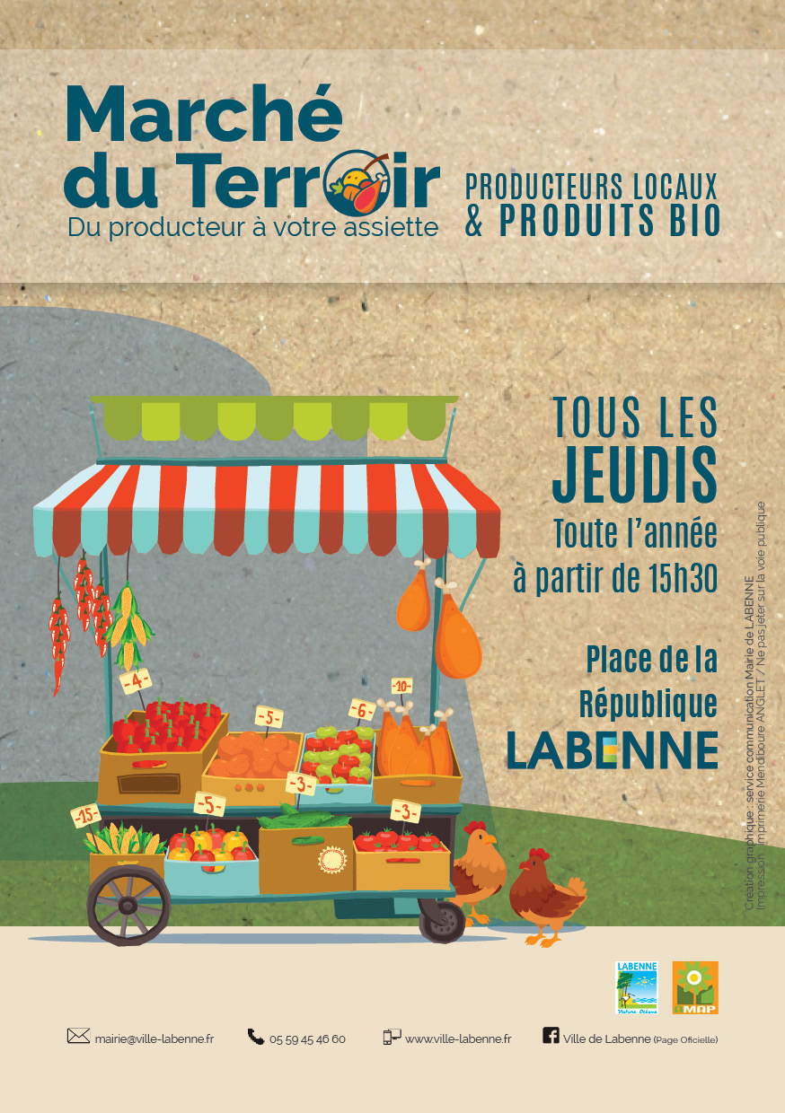 MARCHE TERROIR flyer A5 horaires couvre feu